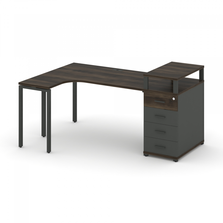 Concept Стол эргономичный CN.SA-405(L) A Дуб Мали/Антрацит/Металл Антрацит 1800*1180*917