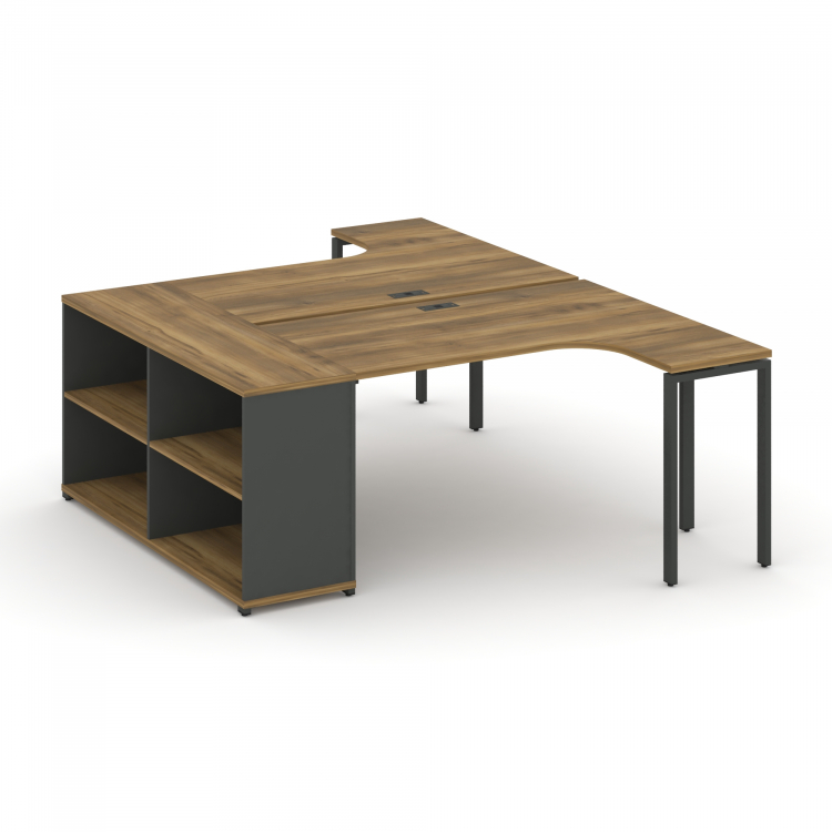 Concept Рабочая станция с опорным стеллажом CN.DSA-201 Сандал Янтарный/Антрацит/Металл Антрацит 1800
