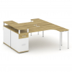 Concept Рабочая станция CN.DSA-408 W Дуб Винченцо/Белый Бриллиант/Металл Белый 2000*1180*917