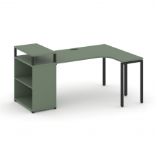 Concept Стол эргономичный с опорным стеллажом с верх. горизонтом CN.SA-204(L) Кобо/Металл Черный 200