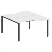 Metal System Рабочая станция криволинейная на П-образном м/к БП.РАС-СА-2.2 Белый/Металл Антрацит 140