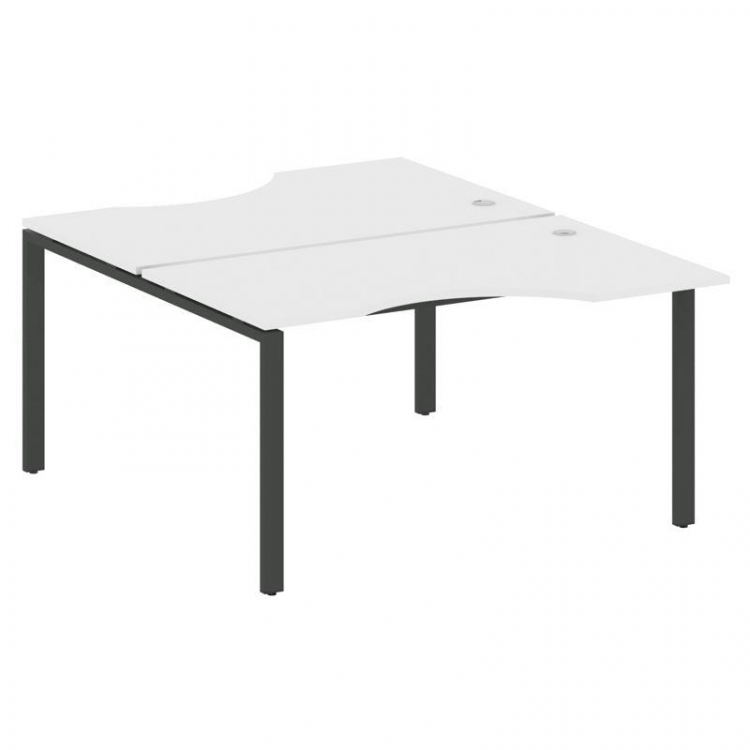 Metal System Рабочая станция криволинейная на П-образном м/к БП.РАС-СА-2.2 Белый/Металл Антрацит 140