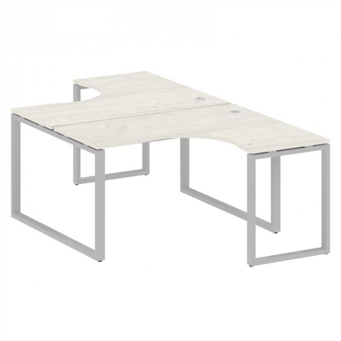 Метал Систем Рабочая станция криволинейная на О-образном м/к БО.РАС-СА-2.3 Дуб Наварра/Металл Серый