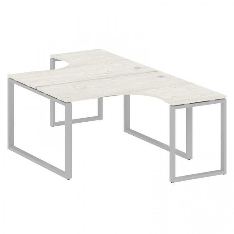 Metal System Рабочая станция криволинейная на О-образном м/к БО.РАС-СА-2.3 Дуб Наварра/Металл Серый