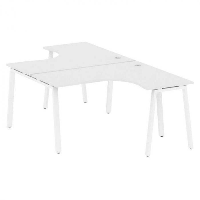 Metal System Рабочая станция криволинейная на А-образном м/к БА.РАС-СА-2.3 Белый/Металл Белый 1400*2