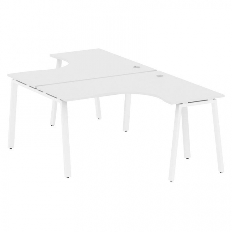 Metal System Рабочая станция криволинейная на А-образном м/к БА.РАС-СА-2.3 Белый/Металл Белый 1400*2