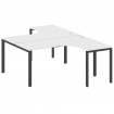 Metal System Рабочая станция криволинейная на П-образном м/к БП.РАС-СА-2.4 Белый/Металл Антрацит 160