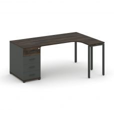 Concept Стол эргономичный CN.SA-402(R) A Дуб Мали/Антрацит/Металл Антрацит 2000*1180*750