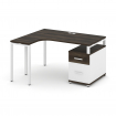 Concept Стол эргономичный с опорной тумбой CN.SA-302(L) W Дуб Мали/Белый Бриллиант/Металл Белый 1380 Concept Стол эргономичный с опорной тумбой CN.SA-302(L) W Дуб Мали/Белый Бриллиант/Металл Белый 1380