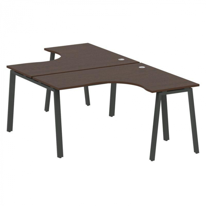 Metal System Рабочая станция криволинейная на А-образном м/к БА.РАС-СА-2.3 Венге Цаво/Металл Антраци