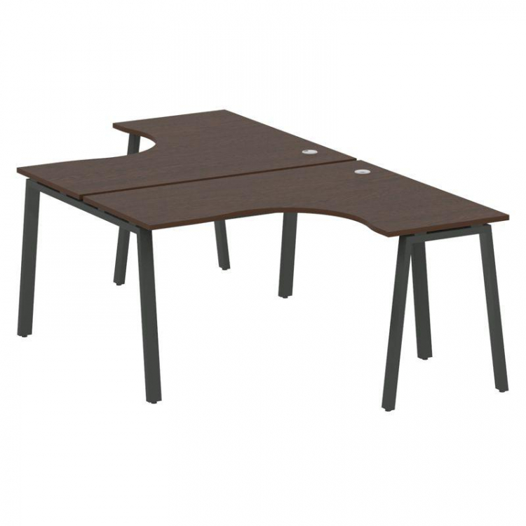 Metal System Рабочая станция криволинейная на А-образном м/к БА.РАС-СА-2.3 Венге Цаво/Металл Антраци