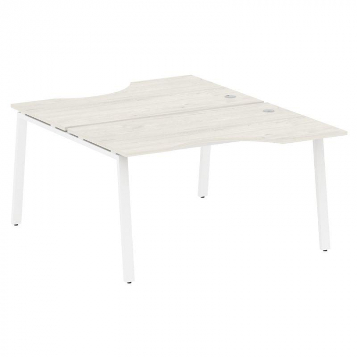 Метал Систем Рабочая станция криволинейная на А-образном м/к БА.РАС-СА-2.2 Дуб Наварра/Металл Белый