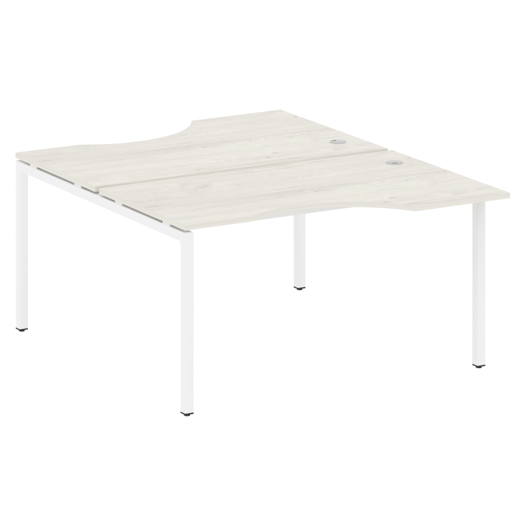 Metal System Quattro Рабочая станция криволинейная на П-образном м/к 40БП.РАС-СА-2.2 Дуб Наварра/Мет