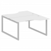 Metal System Quattro Рабочая станция криволинейная на О-образном м/к 50БО.РАС-СА-2.2 Белый/Металл Се