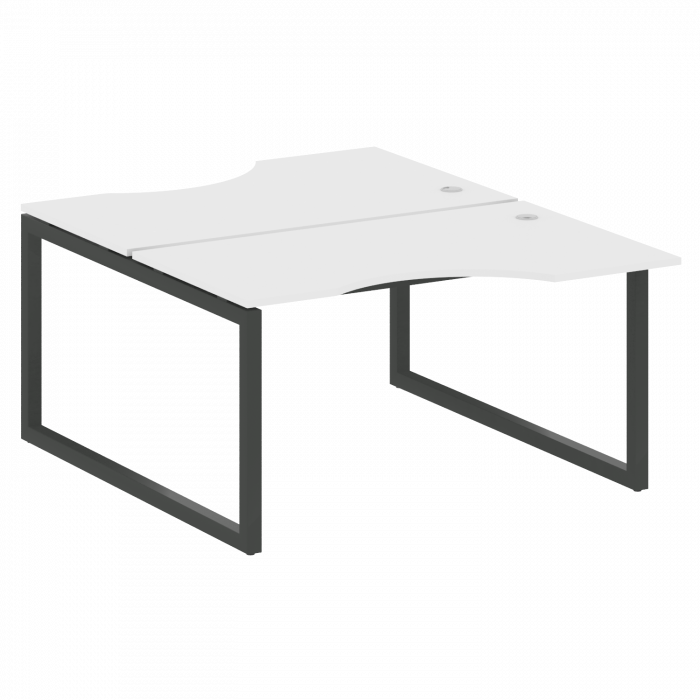 Metal System Quattro Рабочая станция криволинейная на О-образном м/к 50БО.РАС-СА-2.2 Белый/Металл Ан