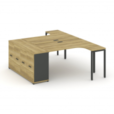 Concept Рабочая станция с опорным распаш. шкафом CN.DSA-210 A Дуб Винченцо/Антрацит/Металл Антрацит