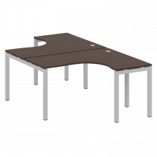 Metal System Quattro Рабочая станция криволинейная на П-образном м/к 50БП.РАС-СА-2.3 Венге Цаво/Мета