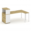 Concept Стол эргономичный с опорным распаш. шкафом с надставкой низ. CN.SA-214(R) W Дуб Винченцо/Бе