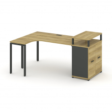 Concept Стол эргономичный с опорным распаш. шкафом с верх. горизонтом CN.SA-212(L) A Дуб Винченцо/Ан