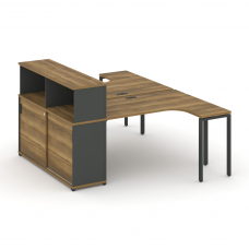 Concept Рабочая станция с опорным шкафом-купе с надставкой низ. CN.DSA-220 A Сандал Янтарный/Антраци