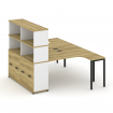 Concept Рабочая станция с опорным шкафом-купе с надставкой выс. CN.DSA-221 B Дуб Винченцо/Белый Брил
