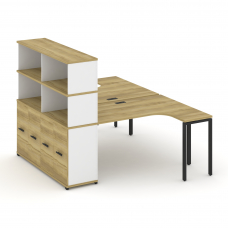 Concept Рабочая станция с опорным шкафом-купе с надставкой выс. CN.DSA-221 B Дуб Винченцо/Белый Брил