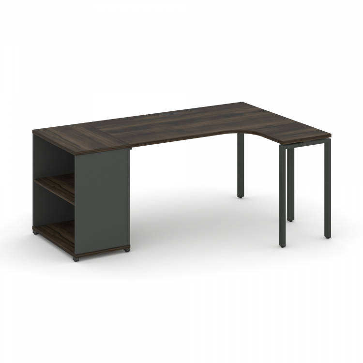 Concept Стол эргономичный с опорным стеллажом CN.SA-201(R) Дуб Мали/Антрацит/Металл Антрацит 1800*11