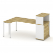 Concept Стол эргономичный с опорным шкафом-купе с надставкой низ. CN.SA-220(L) W Дуб Винченцо/Белый