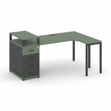 Concept Стол эргономичный CN.SA-406(R) A Кобо/Антрацит/Металл Антрацит 2000*1180*917