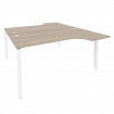 Onix Рабочая станция на П-образном м/к O.MP-D.SA-1 Дуб Аттик/Металл Белый 1580*1995*750 (1475/460)