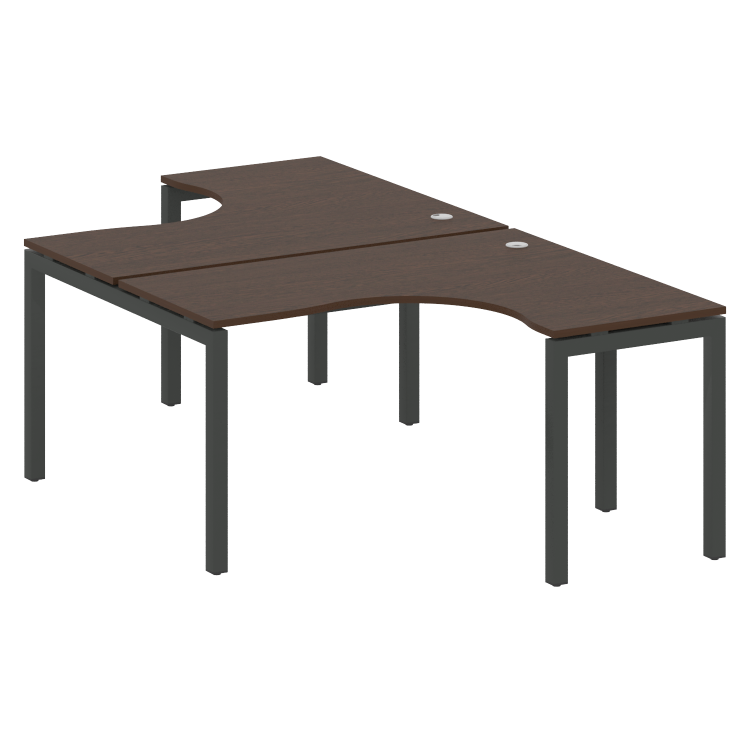 Metal System Quattro Рабочая станция криволинейная на П-образном м/к 50БП.РАС-СА-2.3 Венге Цаво/Мета