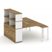 Concept Рабочая станция с опорным шкафом-купе с надставкой выс. CN.DSA-221 W Сандал Янтарный/Белый Б