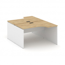 Style Project Рабочая станция эргоном. SN-D.DRPA-011 Тиквуд Светлый/Белый/Черная Заглушка 1380*1432/