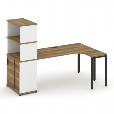 Concept Стол эргономичный с опорным шкафом-купе с надставкой выс. CN.SA-222(R) B Сандал Янтарный/Бе