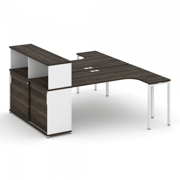 Concept Рабочая станция с опорным шкафом-купе с надставкой низ. CN.DSA-220 W Дуб Мали/Белый Бриллиан