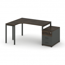 Concept Стол эргономичный с опорной тумбой CN.SA-301(L) A Дуб Мали/Антрацит/Металл Антрацит 1380/174