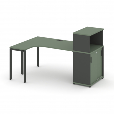 Concept Стол эргономичный с опорным шкафом-купе с надставкой низ. CN.SA-219(L) A Кобо/Антрацит/Мета