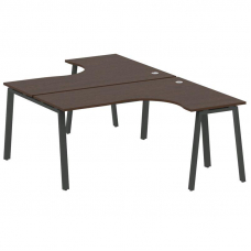 Metal System Рабочая станция криволинейная на А-образном м/к БА.РАС-СА-2.4 Венге Цаво/Металл Антраци