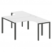 Metal System Рабочая станция криволинейная на П-образном м/к БП.РАС-СА-2.3 Белый/Металл Антрацит 140