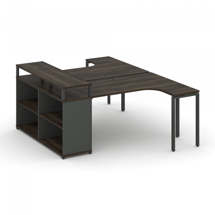 Concept Рабочая станция с опорным стеллажом с верх. горизонтом CN.DSA-204 Дуб Мали/Антрацит/Металл А