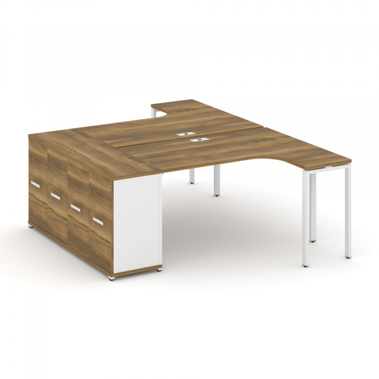 Concept Рабочая станция с опорным распаш. шкафом CN.DSA-209 W Сандал Янтарный/Белый Бриллиант/Металл