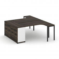 Concept Рабочая станция с опорным распаш. шкафом CN.DSA-209 B Дуб Мали/Белый Бриллиант/Металл Черный