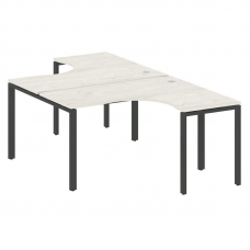 Metal System Рабочая станция криволинейная на П-образном м/к БП.РАС-СА-2.3 Дуб Наварра/Металл Антрац