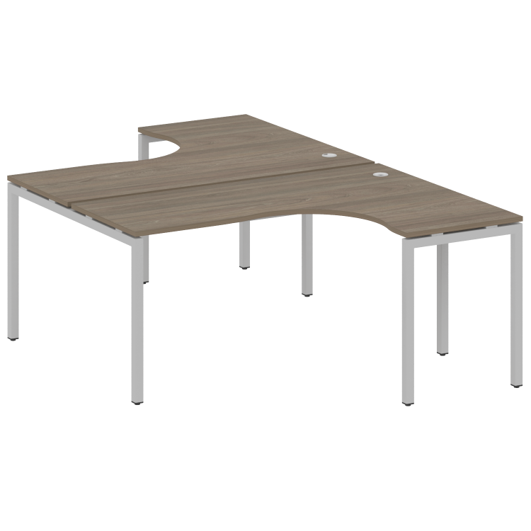 Metal System Quattro Рабочая станция криволинейная на П-образном м/к 40БП.РАС-СА-2.4 Вяз Благородный