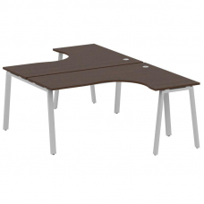 Metal System Рабочая станция криволинейная на А-образном м/к БА.РАС-СА-2.4 Венге Цаво/Металл Серый 1