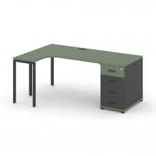 Concept Стол эргономичный CN.SA-401(L) A Кобо/Антрацит/Металл Антрацит 1800*1180*750