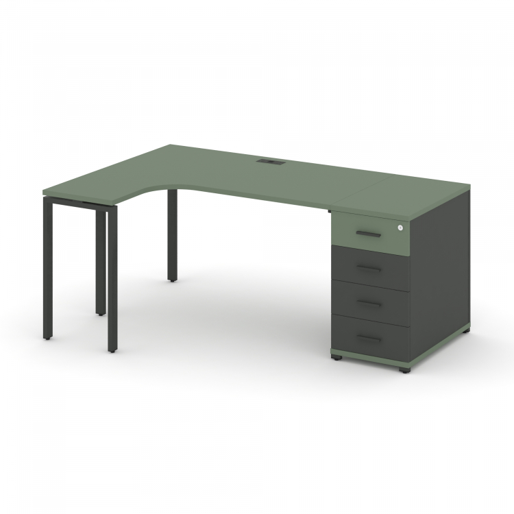 Concept Стол эргономичный CN.SA-401(L) A Кобо/Антрацит/Металл Антрацит 1800*1180*750