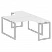 Metal System Quattro Рабочая станция криволинейная на О-образном м/к 50БО.РАС-СА-2.3 Белый/Металл Се