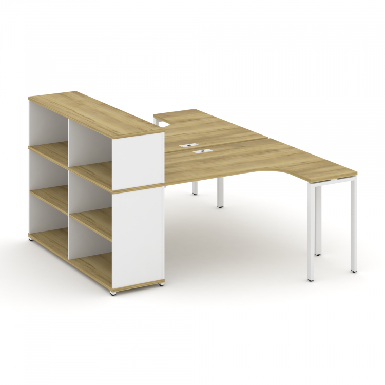 Concept Рабочая станция с опорным стеллажом с надставкой низ. CN.DSA-205 Дуб Винченцо/Белый Бриллиан