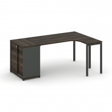 Concept Стол эргономичный с опорным шкафом-купе CN.SA-217(R) A Дуб Мали/Антрацит/Металл Антрацит 18